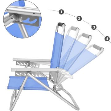 Scaun de plaja Songmics Verde 57x59x71 cm