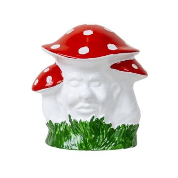 Set 2 x Ciuperca Decorativa Gradina, Latime 21 cm, Inaltime 23 cm, Ceramica