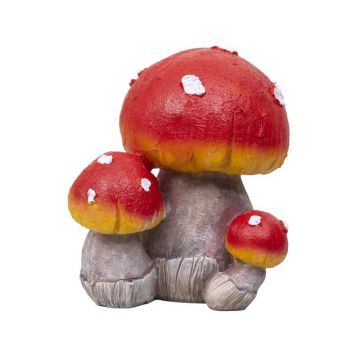Set 2 x Decoratiune Gradina, Ciuperca cu 2 Pui, Rasina, Inaltime 20 cm