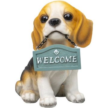 Set 2 x Decoratiune Gradina din Rasina, Model Catel, Inaltime 16 cm