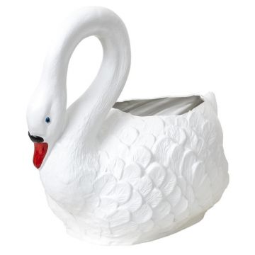 Set 2 x Ghiveci Model Lebada, Plastic, Lungime 63 cm, Alb