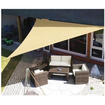 Set 2 x Prelata Umbrire UV, Triunghiulara, 3.6 x 3.6 x 3.6 m, pentru Terasa, Crem