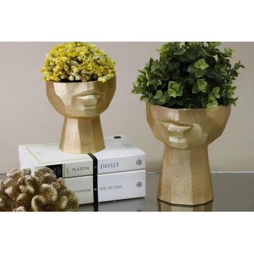 Set de ghivece decorative, CY0451, Poliester, Auriu