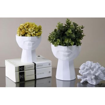 Set de ghivece decorative, CY0460, Poliester, Alb