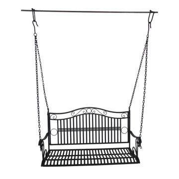 Balansoar de grădină negru din metal Cumbal – Garden Pleasure