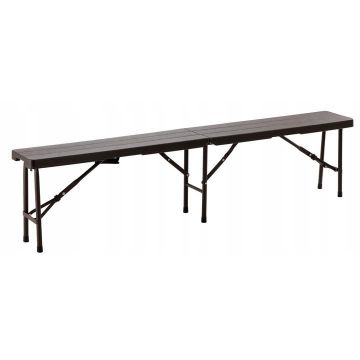Banca pliabila pentru gradina sau catering, HDPDE, 180x25x43cm, maro