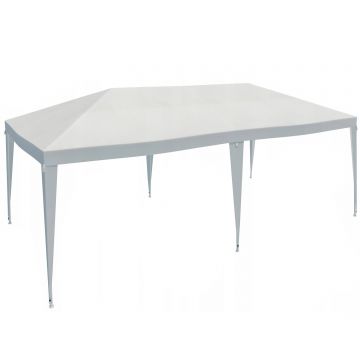 Cort pavilion de gradina, 600x300 cm, impermeabil cu rezistenta UV, alb