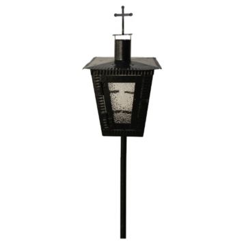 Felinar Metalic din Tabla Vopsita in Camp Electrostatic cu Sticla, 29 x 19.5 cm