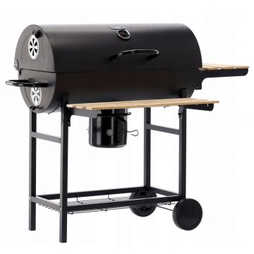 Gratar dreptunghiular pe carbuni, cu 2 suporti laterali si termometru capac, 101x70x94cm