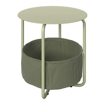 Masă Auxiliară din metal, textil, 50/50/51 cm