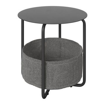 Masă Auxiliară din metal, textil, 50/50/51 cm