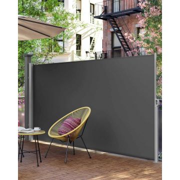 Paravan lateral pentru gradina sau terasa / copertina solara laterala, Songmics, sistem de fixare inclus, 160x300 cm, gri