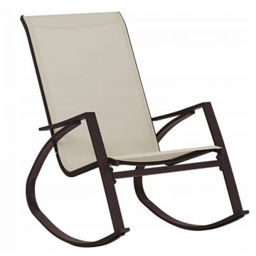 Scaun balansoar de gradina din metal si textil, 60x104x95 cm, capacitate 120 kg, crem