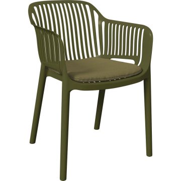 Scaun De Stivuit in plastic, textil verde