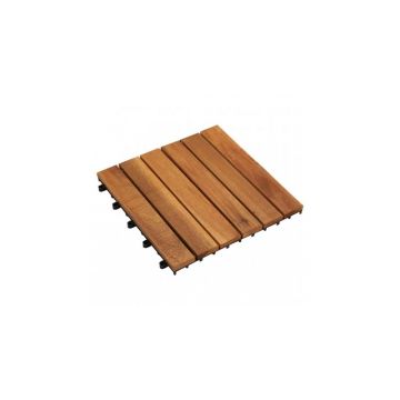 Set de 10 plăci din acacia 30 x 30 cm, model vertical