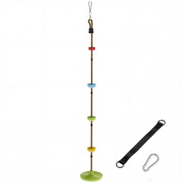 AIYAPLAY Leagăn cu frânghie 1,9 m, Leagăn disc pentru copii cu platformă, chingă și carabinieră, verde | Aosom Romania