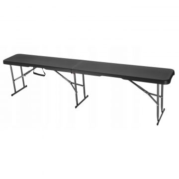 Banca pliabila pentru gradina sau catering, HDPDE, 180x28x43cm, negru