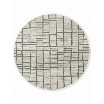 Covor pentru exterior Èu0099i interior verde/crem rotund Ã¸ 200 cm Haringey Crouch âu0080Ted Baker