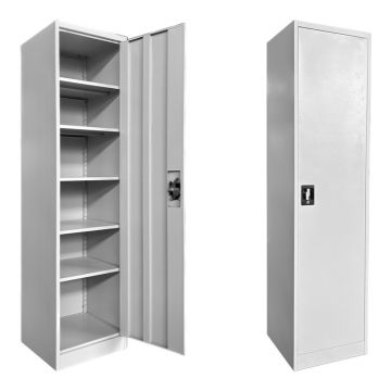 Dulap Metalic depozitare exterior/interior Koya, gri deschis, 50x45x180 cm