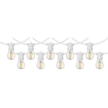 Ghirlanda Alley 10x E27 Well, IP65, Alb, Lungime 6.5 m, Conductor 2 x 0.75 Cupru