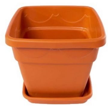 Ghiveci Patrat cu Tava, Nr. 2, Sterk Plast