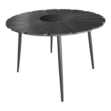 Masă de Grădină Pinap, negru, 110x110x74 cm