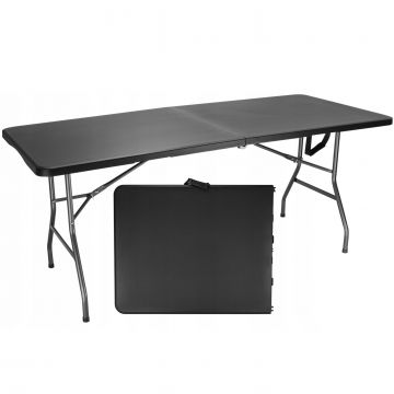 Masa dreptunghiulara pliabila multifunctionala, pentru evenimente, 180x74x74cm, neagra