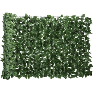Outsunny Gard Viu Artificial din Fag pentru Balcon și Grădină, PE, 300x100 cm, Verde Închis | Aosom Romania