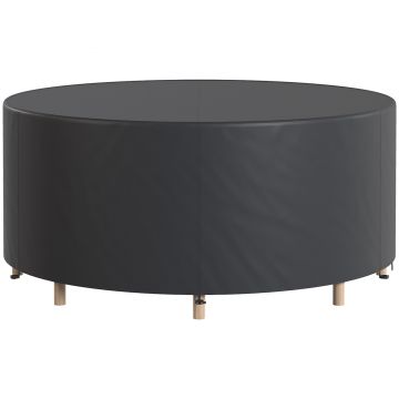 Outsunny Husă impermeabilă pentru mobilier de grădină pentru masă rotundă, țesătură Oxford 420D pentru exterior, Ø200 x 80 cm, negru | Aosom Romania