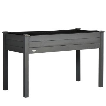 Outsunny Jardinieră pe picioare potager dim. 123L x 57l x 76H cm Inserții de irigare + pânză de drenaj Lemn masiv de brad | Aosom Romania