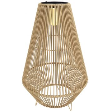 Outsunny Lampă solară tip lampadar din rattan cu senzor de lumină LED, stil boho, IP44 rezistentă la apă | Aosom Romania