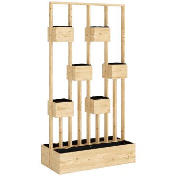 Outsunny Pat înălțat cu spalier, jardiniere din lemn, ghiveci 90 x 45 x 170 cm | Aosom Romania