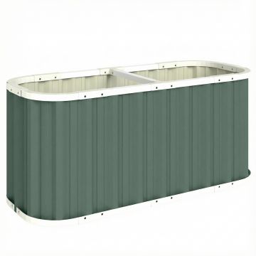 Outsunny Pat înălțat din metal 136 x 53 x 61 cm adânc Pat de grădină cu margini de protecție etichete pentru plante mănuși Fund deschis | Aosom Romania