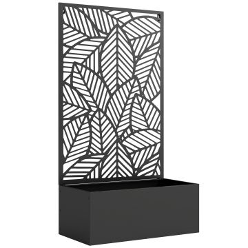 Outsunny Pat înălțat din metal cu spalier pentru plante cățărătoare, independent sau pentru montare pe perete | Aosom Romania