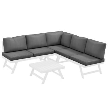 Outsunny Set de mobilier lounge pentru grădină 4 piese, 115 cm x 61 cm x 65 cm, Gri + Alb | Aosom Romania