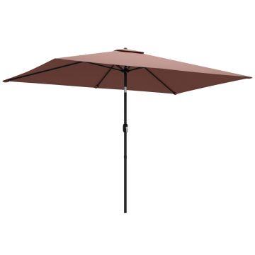 Outsunny Umbrelă 300 x 200 cm înclinabilă pentru balcon cu manivelă, husă de protecție, maro | Aosom Romania