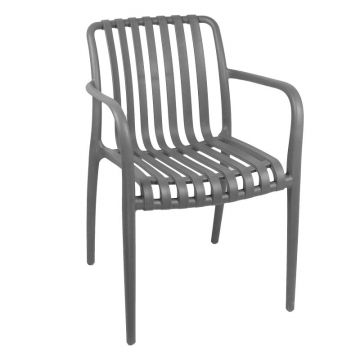 Scaun de Gradina Zoi, gri antracit, 58.5x54x80 cm