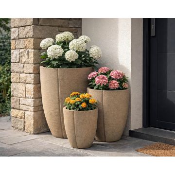 Set 3 ghivece, Mauro Ferretti, Peru Outdoor, 43x47 cm, polirasina, gri