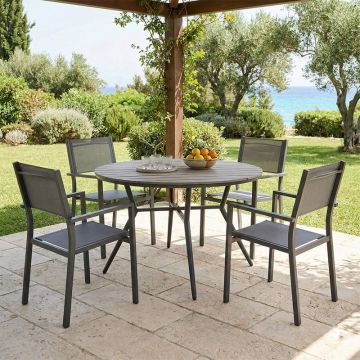 Set masă și scaune Appa-Moly, 5 piese, antracit