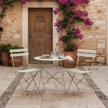 Set masă și scaune Bistro, 3 piese, bej