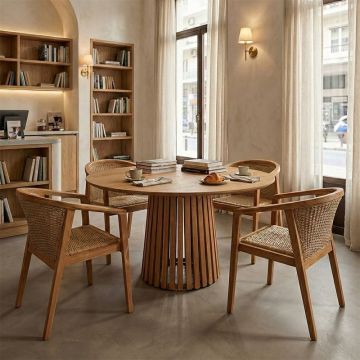 Set masă și scaune Granny-Kenda V1, 5 piese, natural/bej