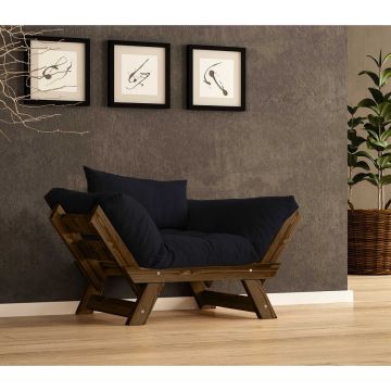 Fotoliu de gradina, Hanah Home, CPT8139-140, Nuc / Negru