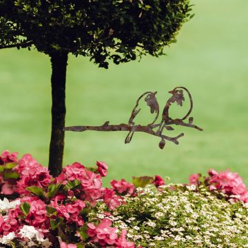 Obiect decorativ de grădină, Bird On The Branch 06, 50x20 cm, Maro