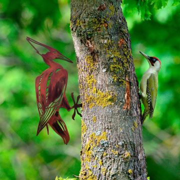 Obiect decorativ de grădină, Bird on the branch 30, 40x22 cm, Multicolor