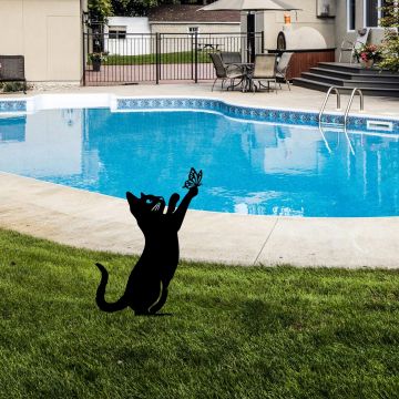 Obiect decorativ de grădină, Cat 01, 49x24 cm, Negru