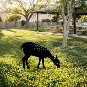Obiect decorativ de grădină, Gazelle 01, 64x72 cm, Negru