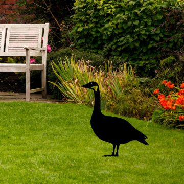 Obiect decorativ de grădină, Goose 01, 64x44 cm, Negru