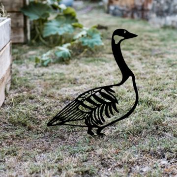 Obiect decorativ de grădină, Goose 03, 60x37 cm, Negru