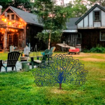 Obiect decorativ de grădină, Peacock, 60x38 cm, Multicolor