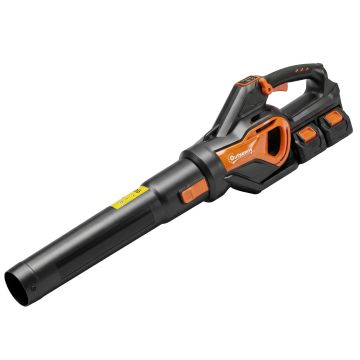 Outsunny Aspirator frunze 20V fără fir Suflantă de frunze cu 2x4.0Ah baterii & încărcător Turbo-Boost viteză suflare 162,7 km/h | Aosom Romania